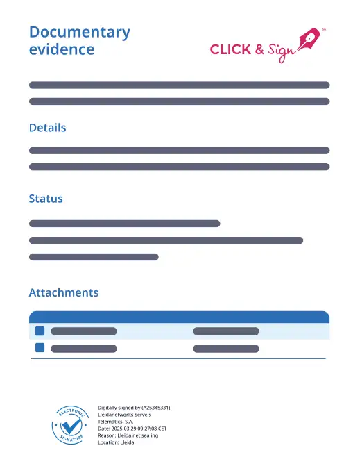 Documentary evidence generated after electronic signing