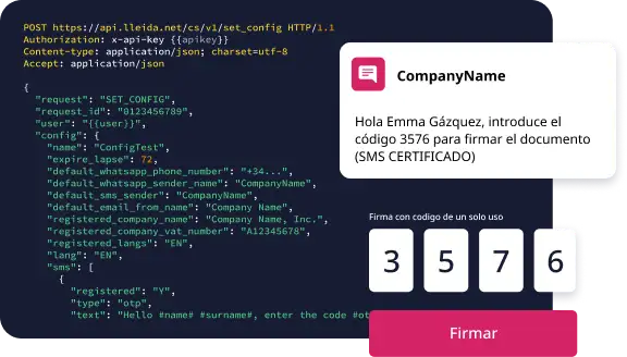 Ilustración de integración API de firma electrónica en aplicaciones empresariales